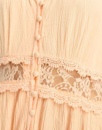 Y.A.S Petite lace insert cami maxi dress in apricot