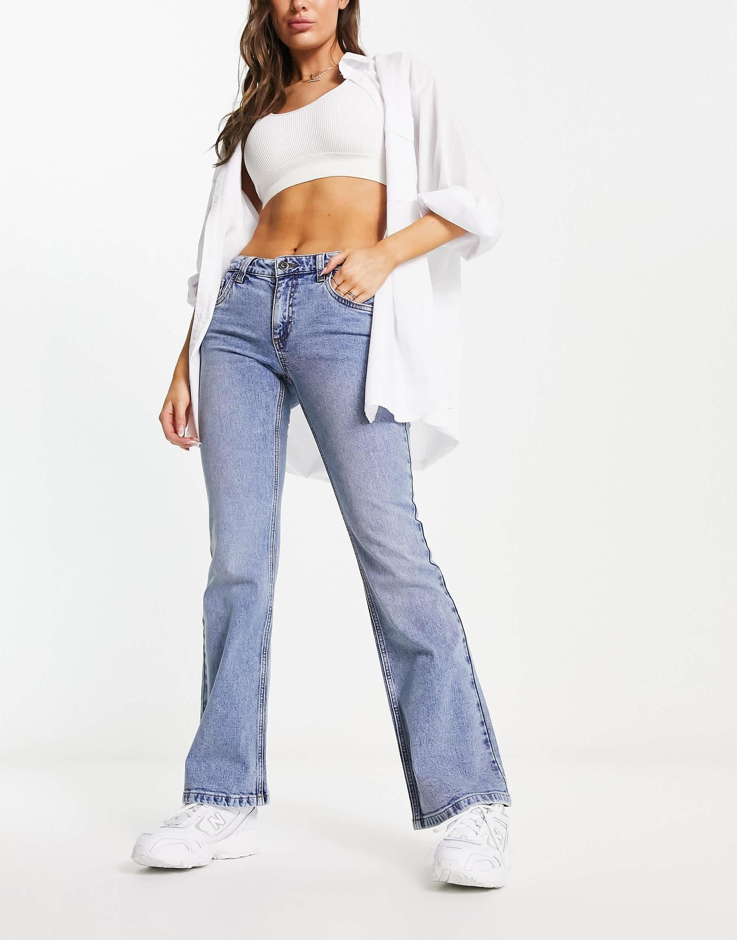 Cotton On low rise bootcut jean in rain blue