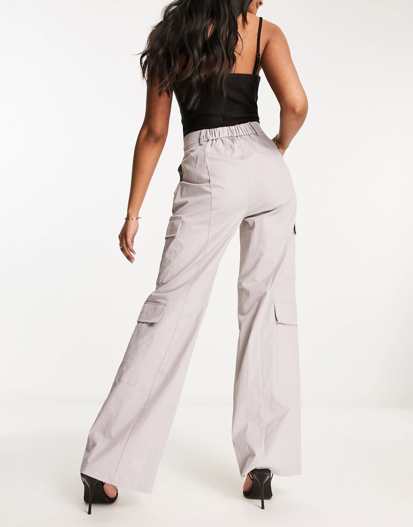 Extro & Vert 90s wide leg cargo trousers in stone grey