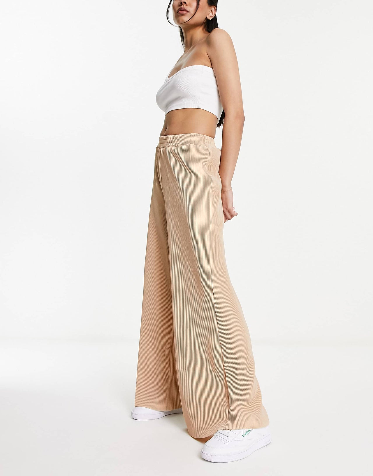 Urban Revivo plisse trousers in beige