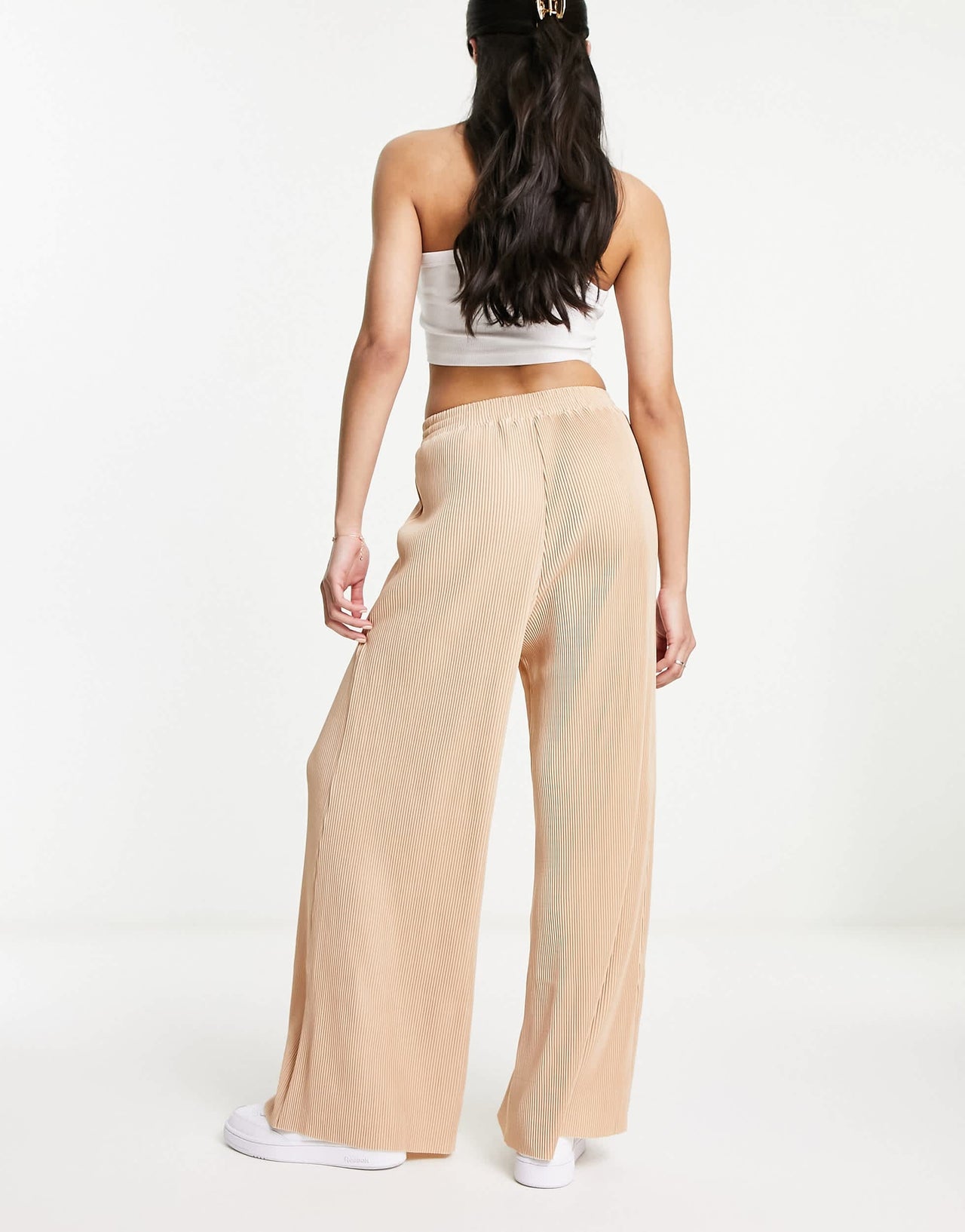 Urban Revivo plisse trousers in beige