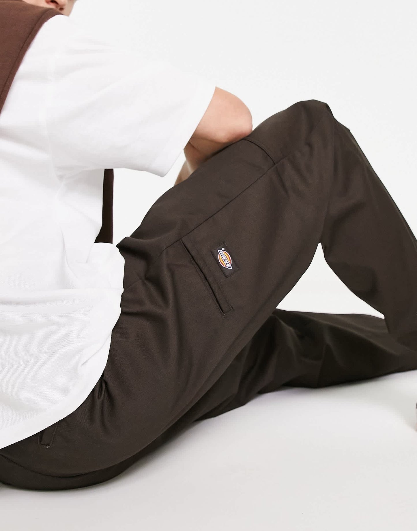 Dickies double knee work chino trousers in dark brown