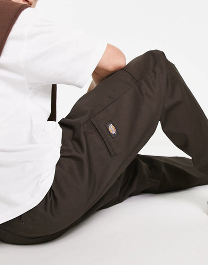 Dickies double knee work chino trousers in dark brown