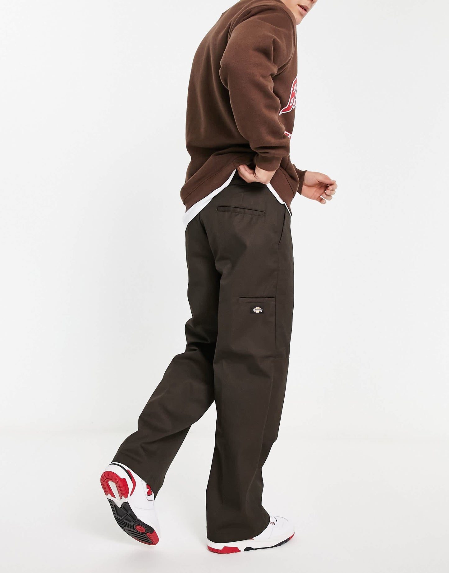 Dickies double knee work chino trousers in dark brown
