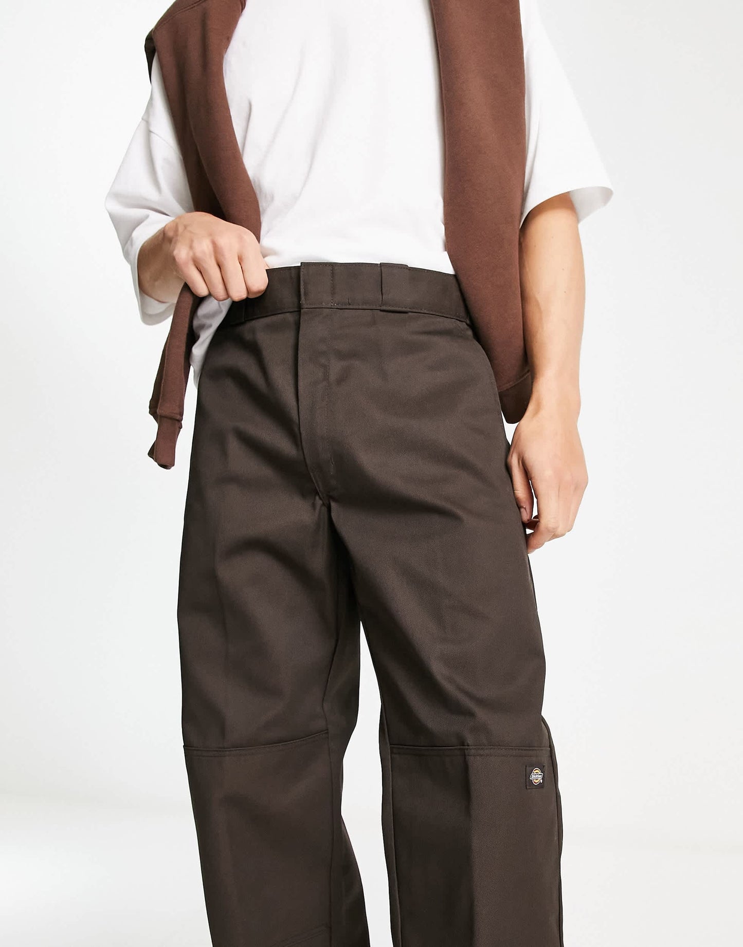 Dickies double knee work chino trousers in dark brown