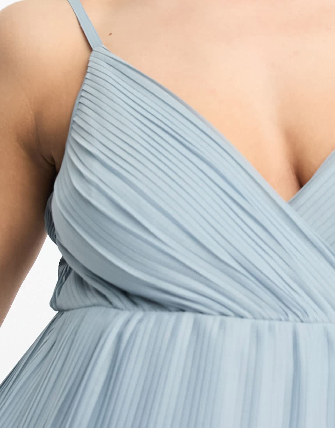 ASOS DESIGN Maternity Exclusive chiffon pleat cami wrap maxi dress in slate blue