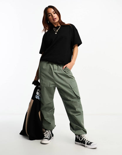 Pull&Bear oversized t-shirt in black