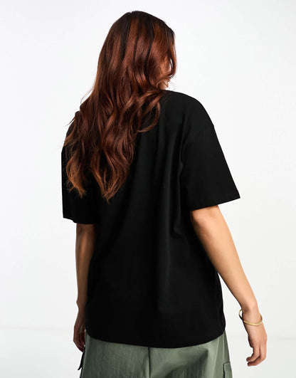 Pull&Bear oversized t-shirt in black