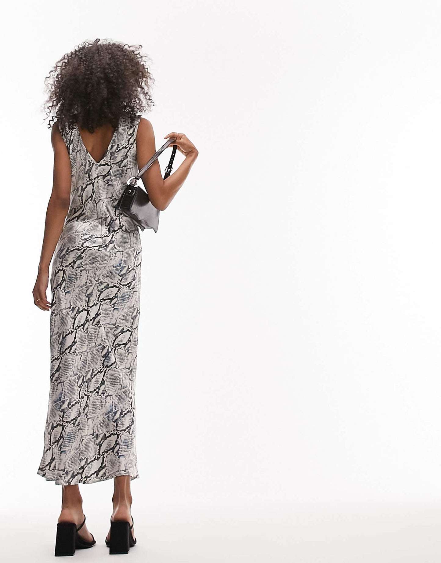Topshop slip midi dress in snake print