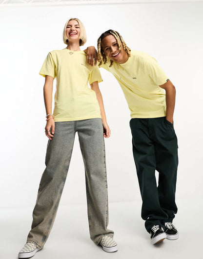 Vans unisex left chest logo t-shirt in yellow