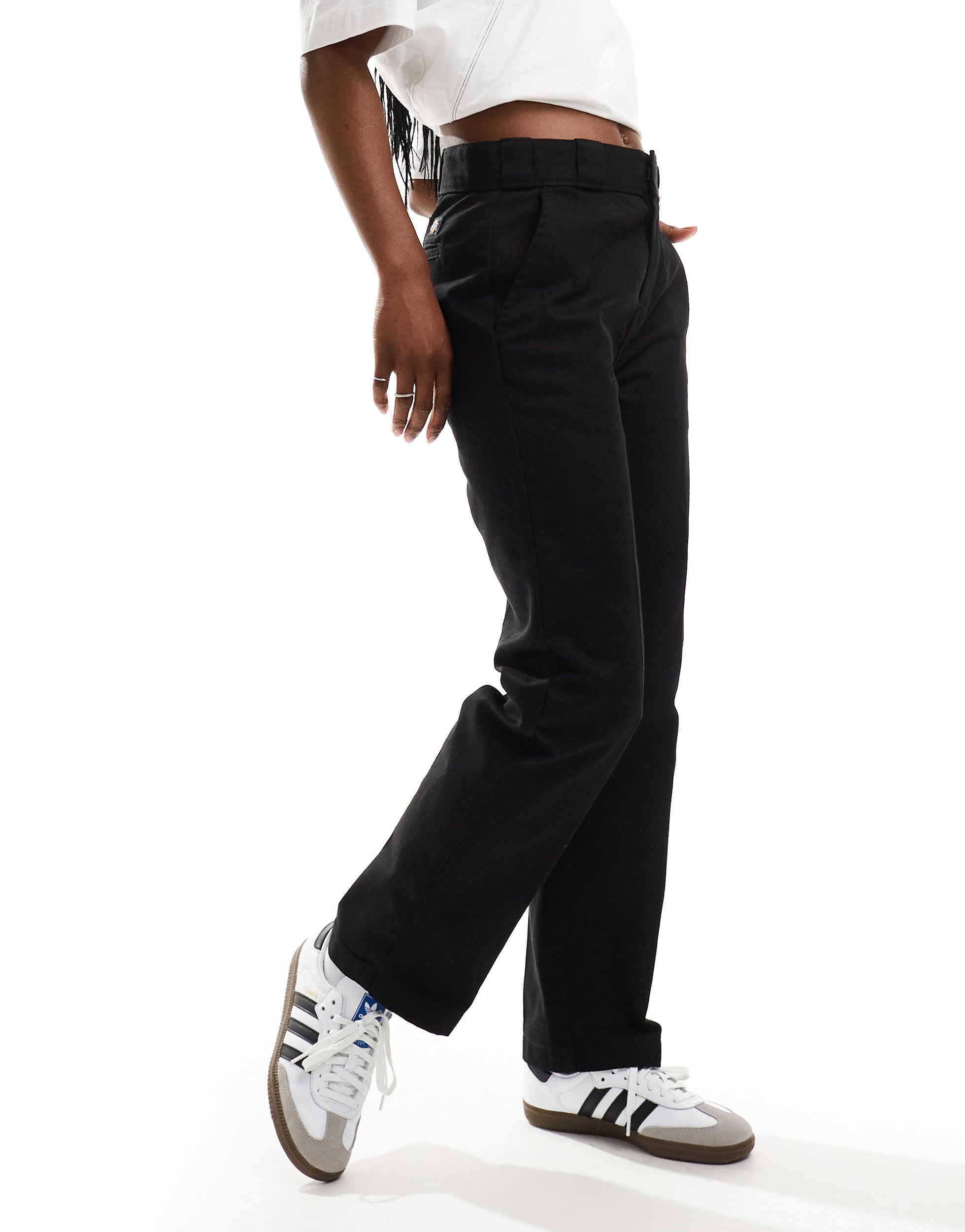 Dickies elizaville straight fit trousers in black