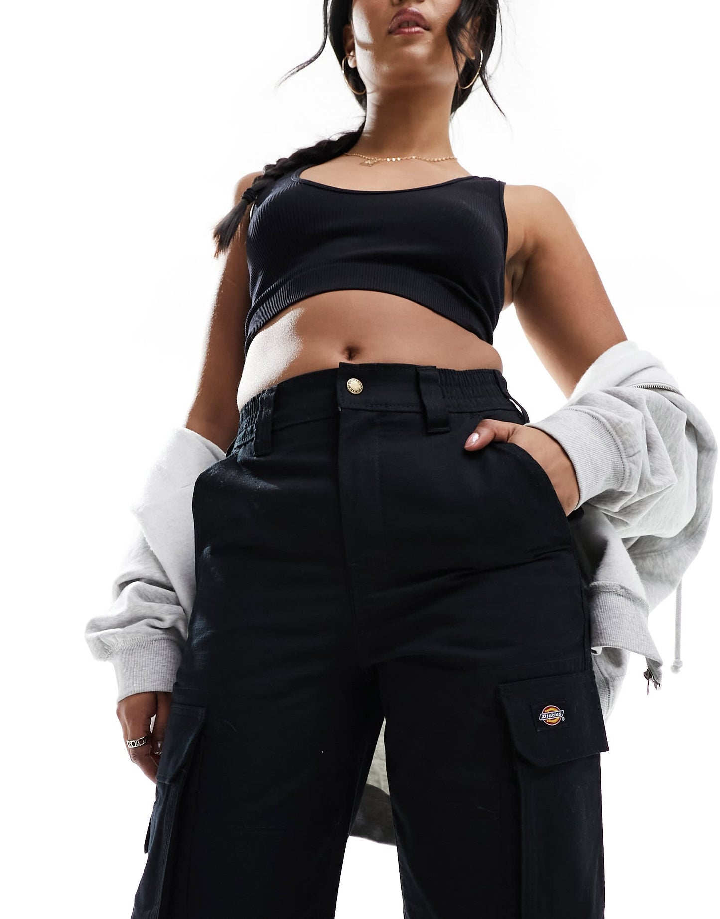 Dickies hooper bay cargo trousers in black