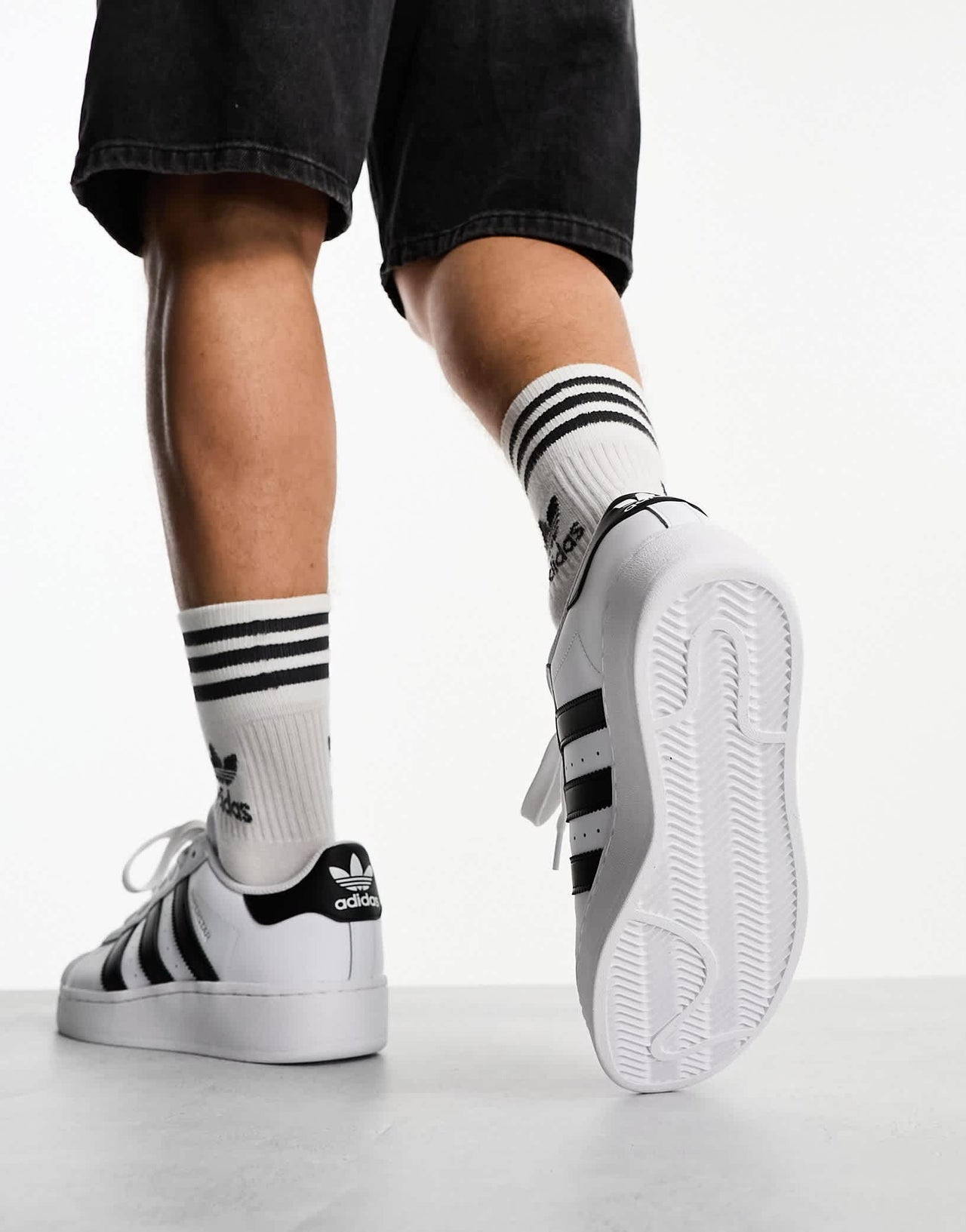 adidas Originals Superstar XLG trainers in white & black