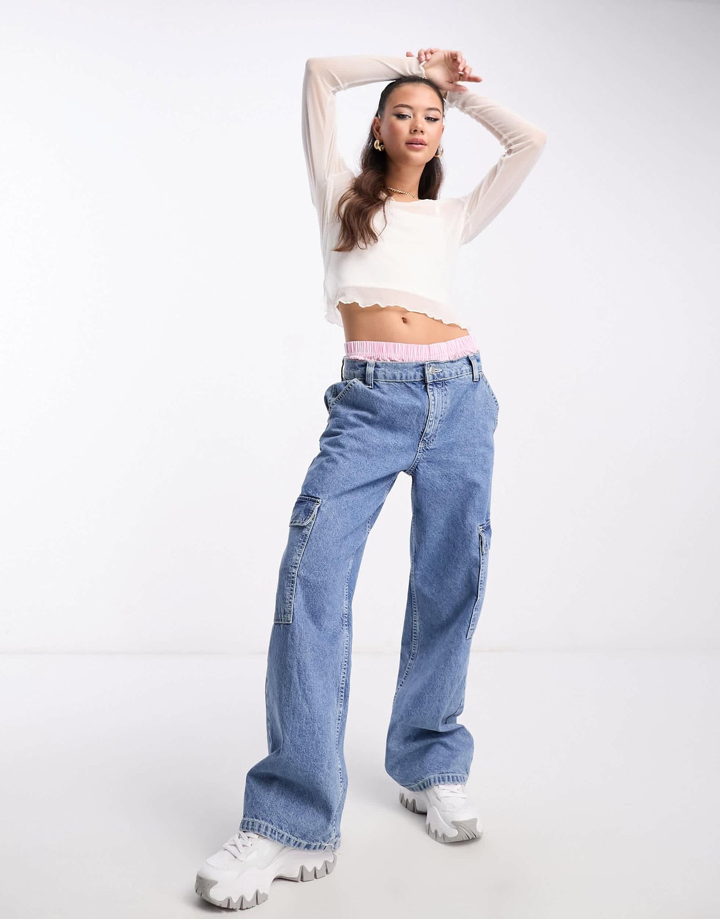 Daisy Street 90s long sleeve overlayer top