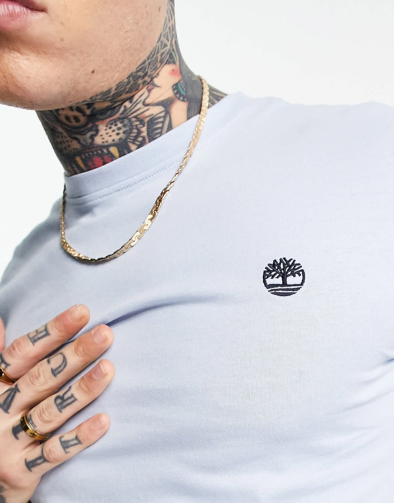 Timberland dunstan river small logo t-shirt in slim fit sky blue