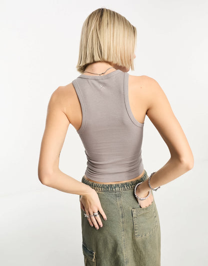 COLLUSION rib vest in light grey