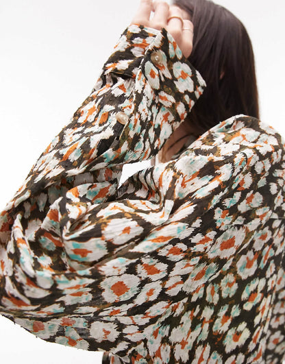 Topshop leopard print beach shirt