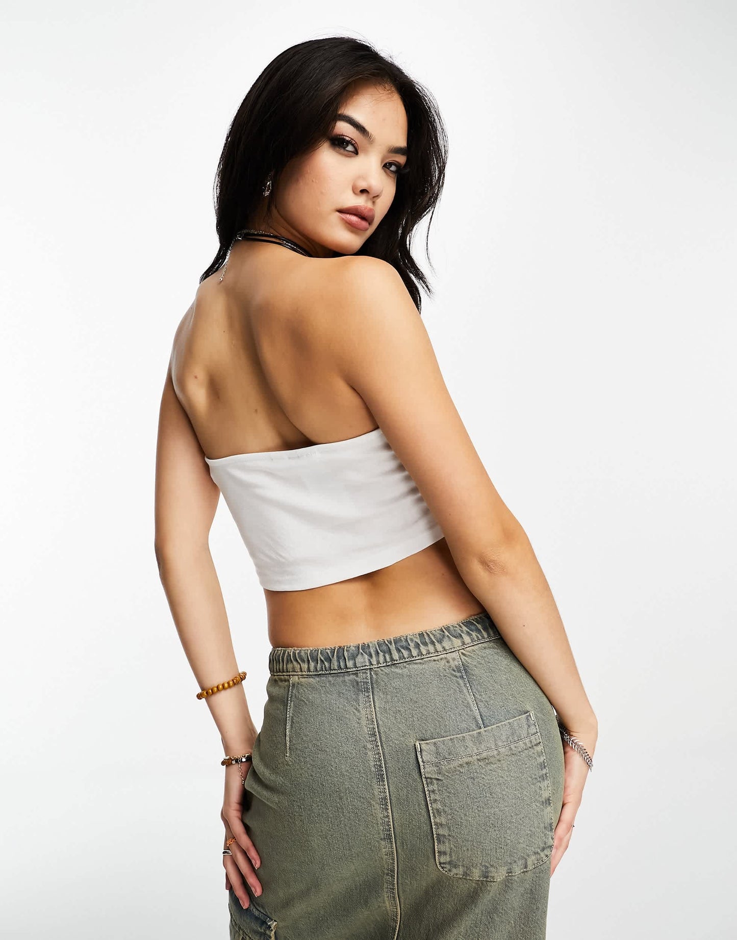 ONLY exclusive 2 pack bandeau tops in black and white