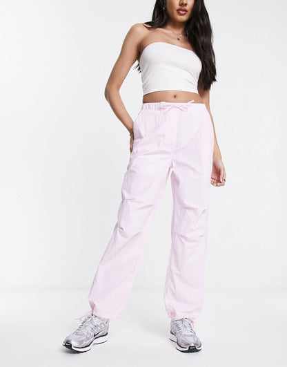 Pimkie parachute cargo trousers in pink