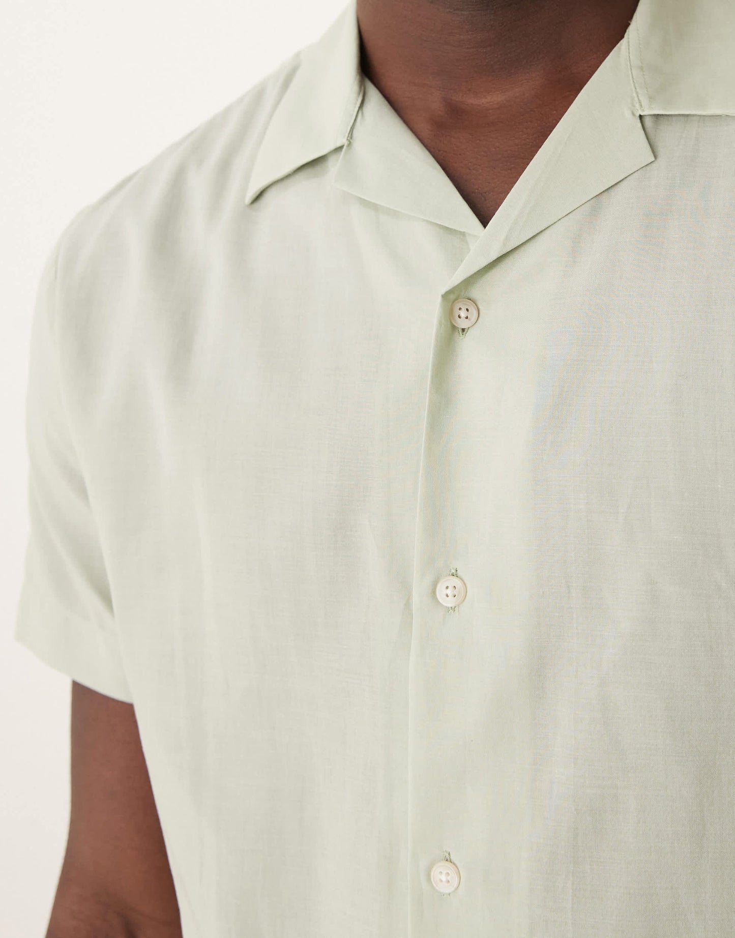 Selected revere collar shirt in sage