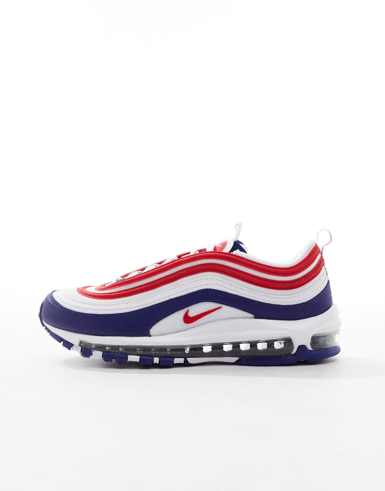 Nike Air Max 97 trainers in blue and red