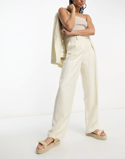 & Other Stories co-ord linen blend tailored trousers in white