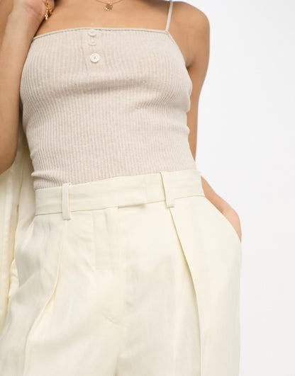 & Other Stories co-ord linen blend tailored trousers in white