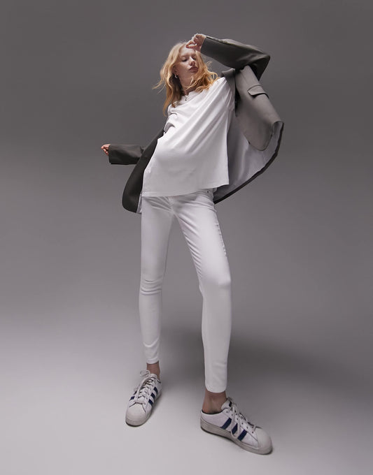 Topshop Maternity Jamie high rise overbump jeans in white