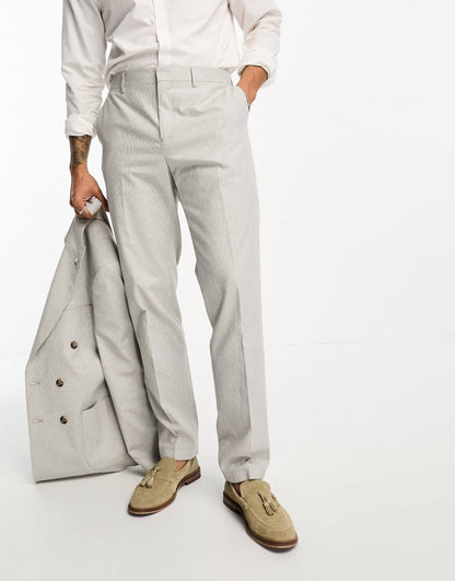 Shelby and Sons kenmal suit trousers in stone