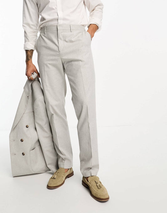 Shelby and Sons kenmal suit trousers in stone
