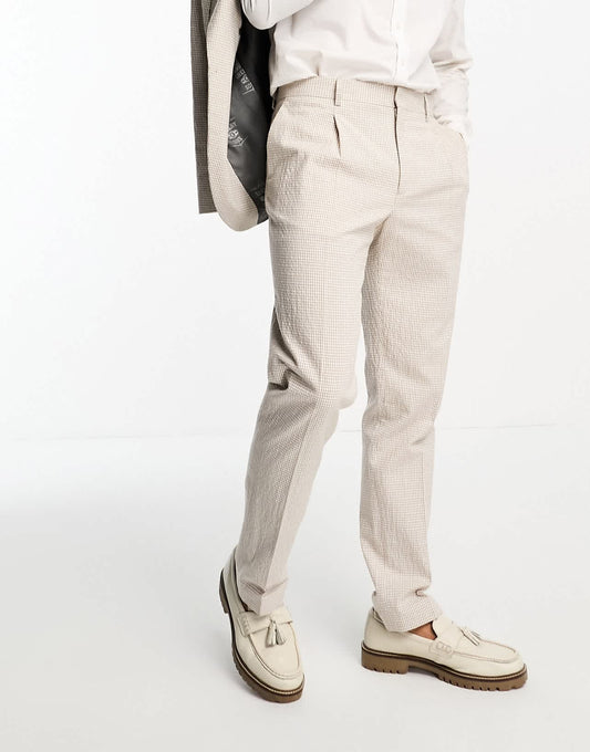 Shelby and Sons atherton suit trouser in cream