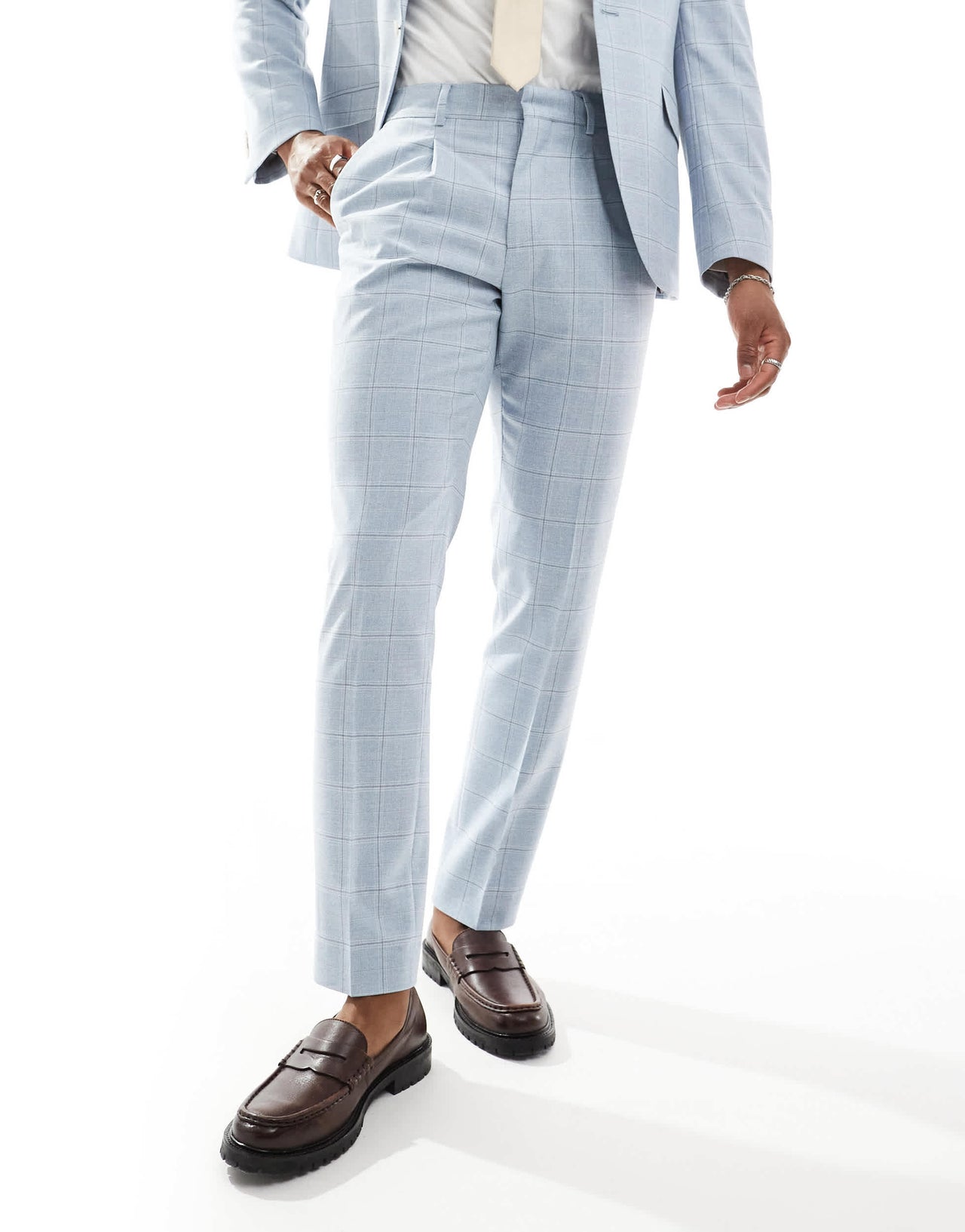 Shelby and Sons slim richmond suit trouser in light blue