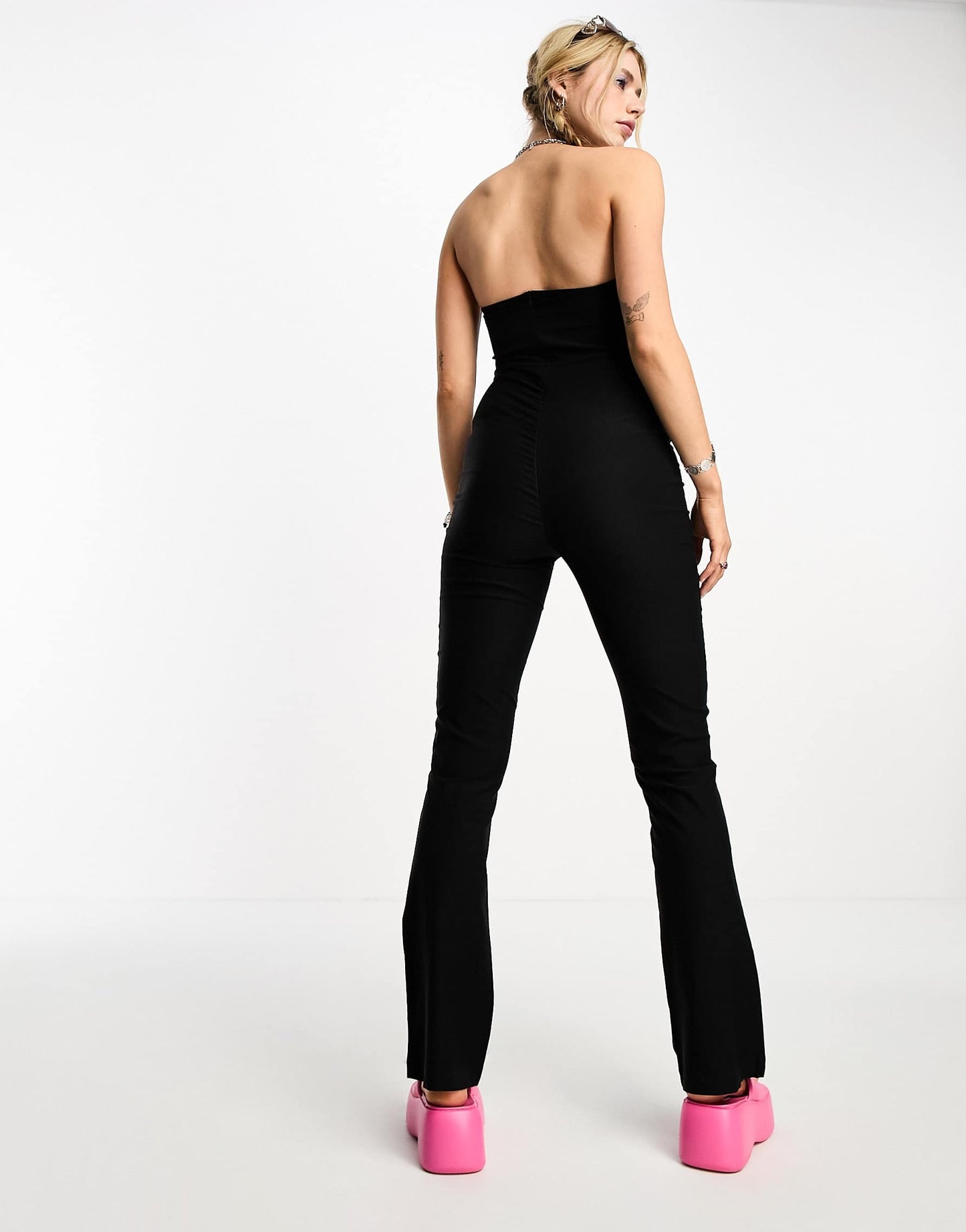Heartbreak bandeau bengaline jumpsuit in black