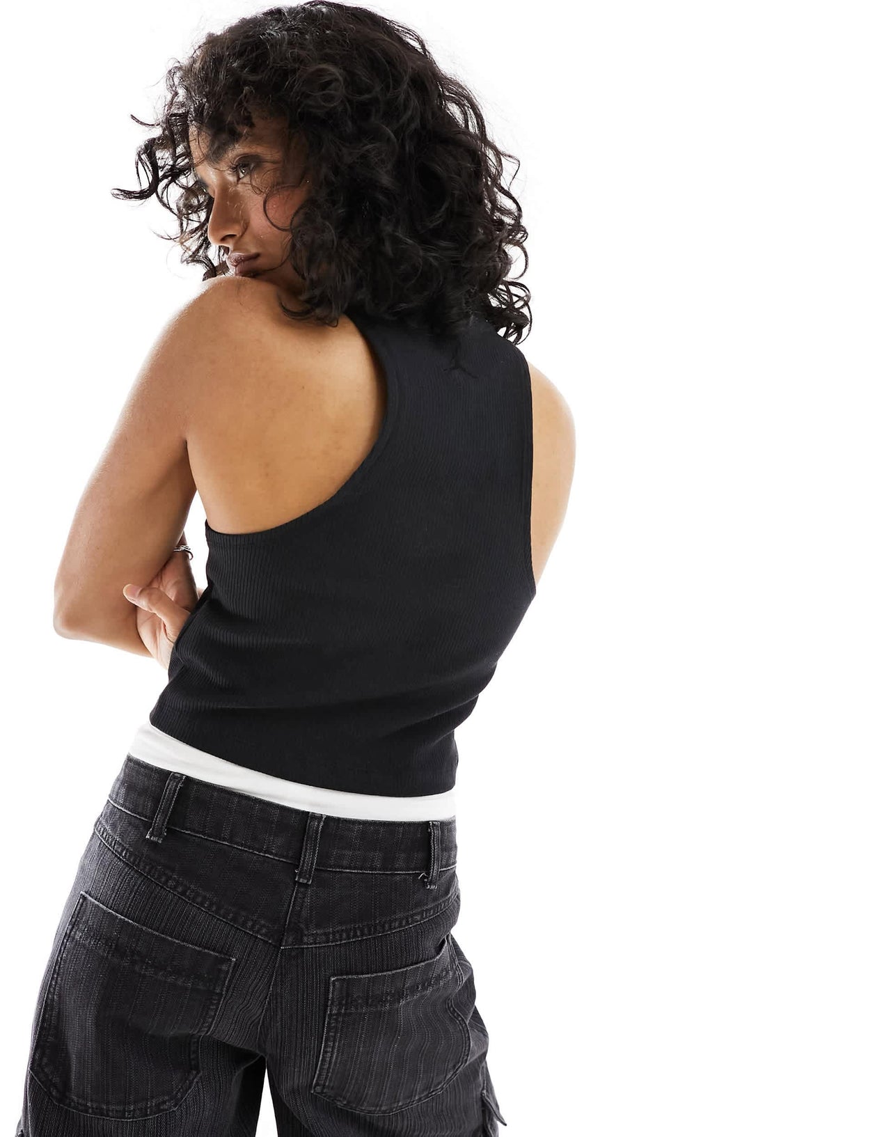 Jordan flight club mock neck tank top in black