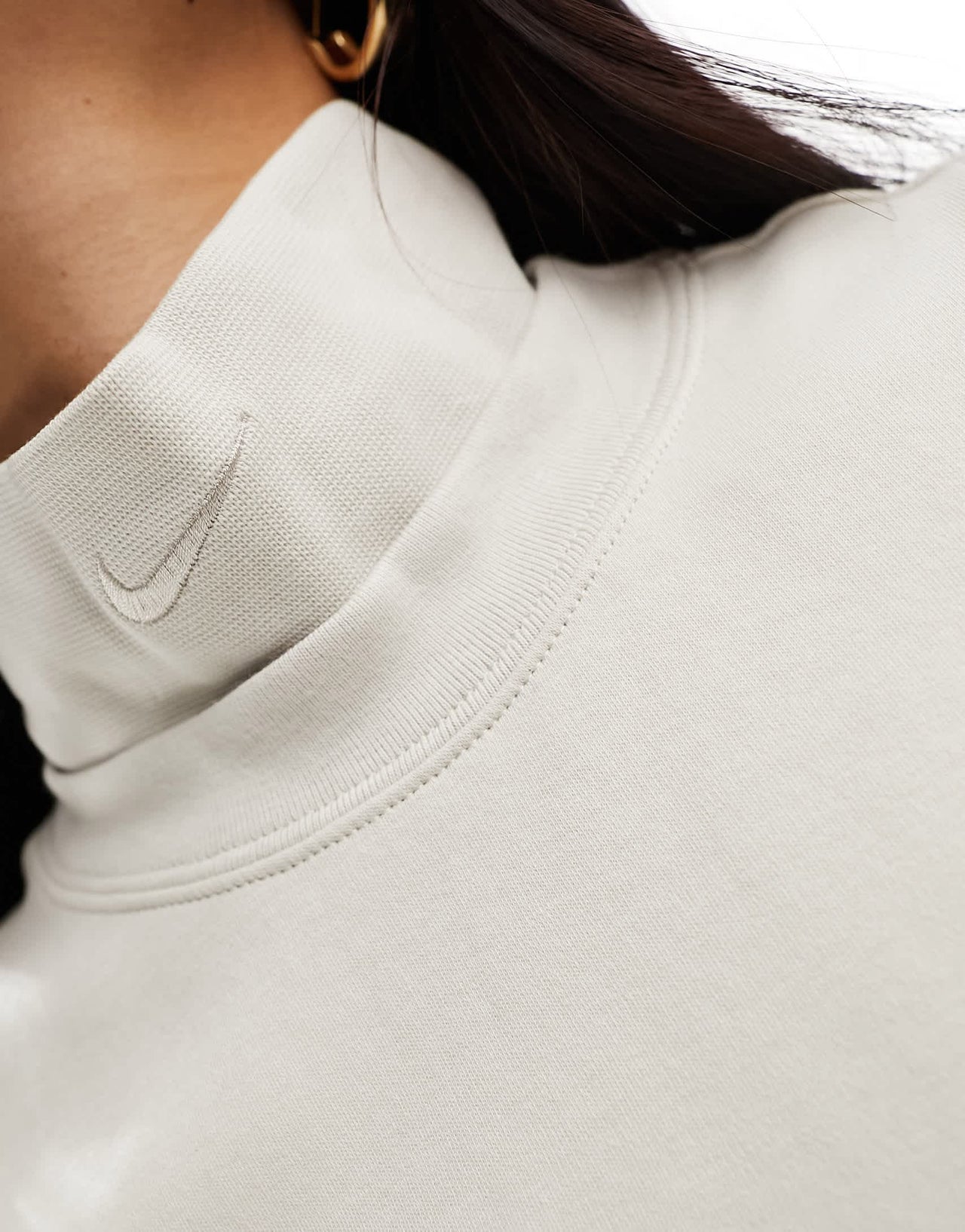 Nike Sportswear Collection mock crop tank top in light orewood brown