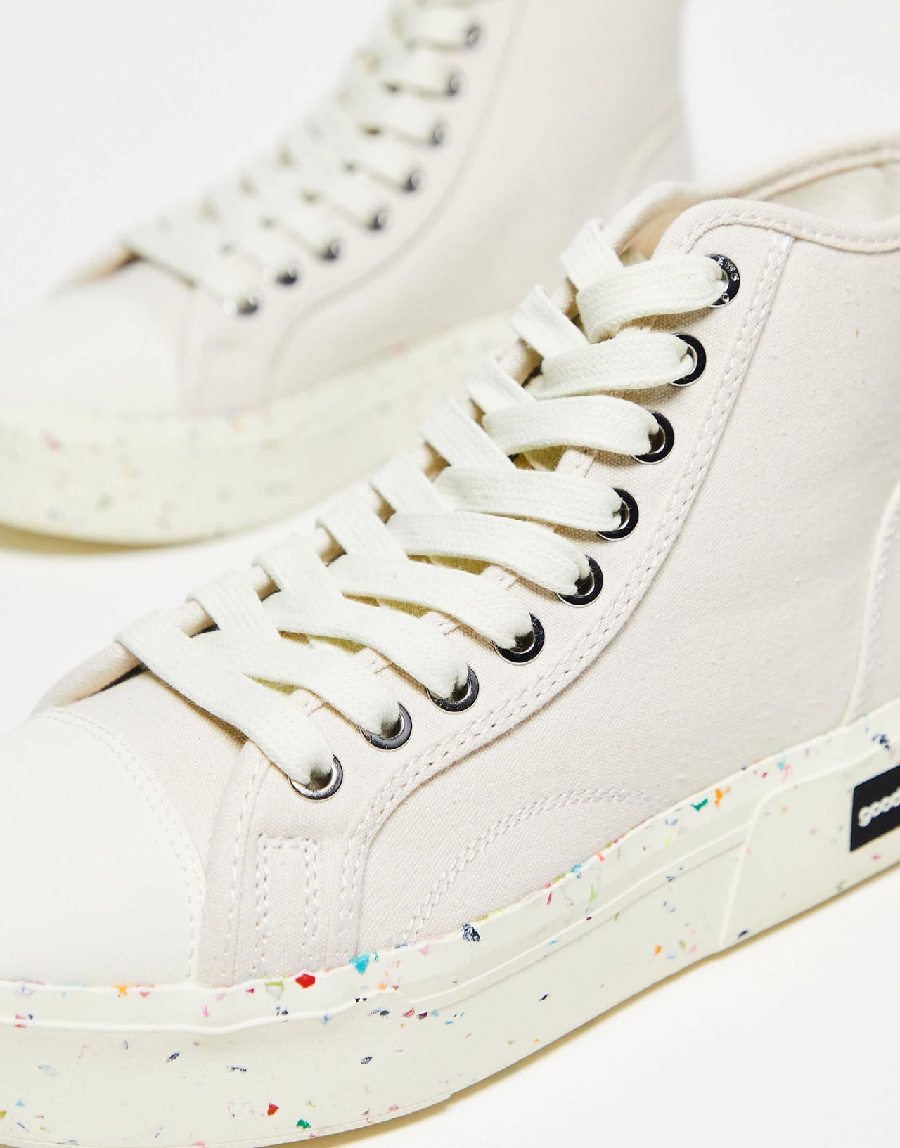 Goodnews Juice high top chunky trainers in beige with speckled sole