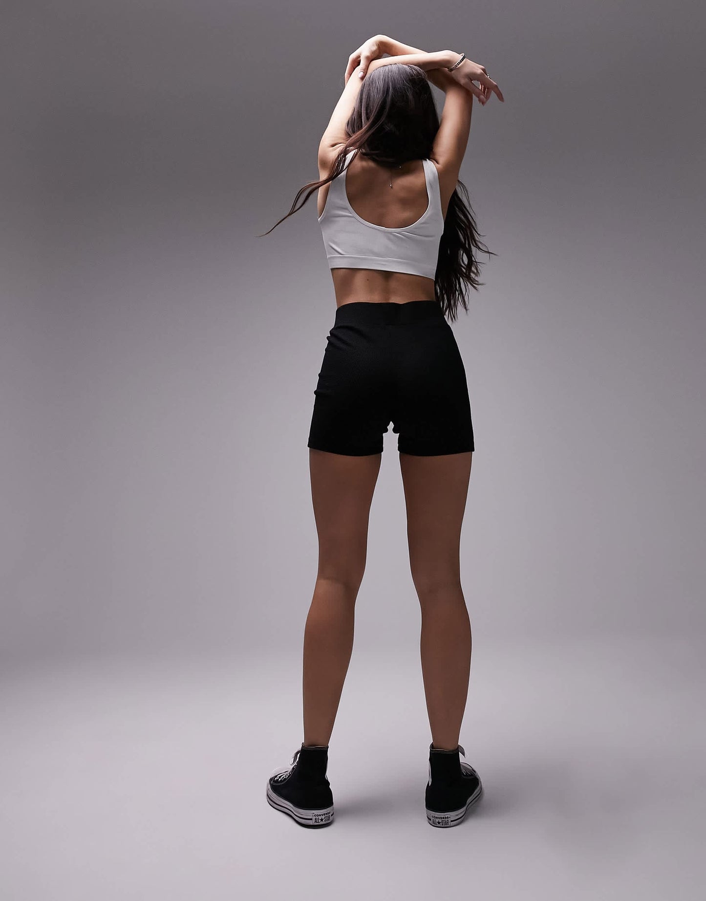 Topshop premium cropped length legging short in black