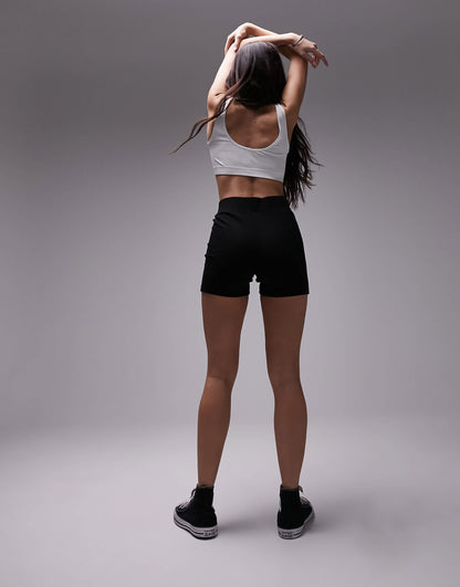 Topshop premium cropped length legging short in black