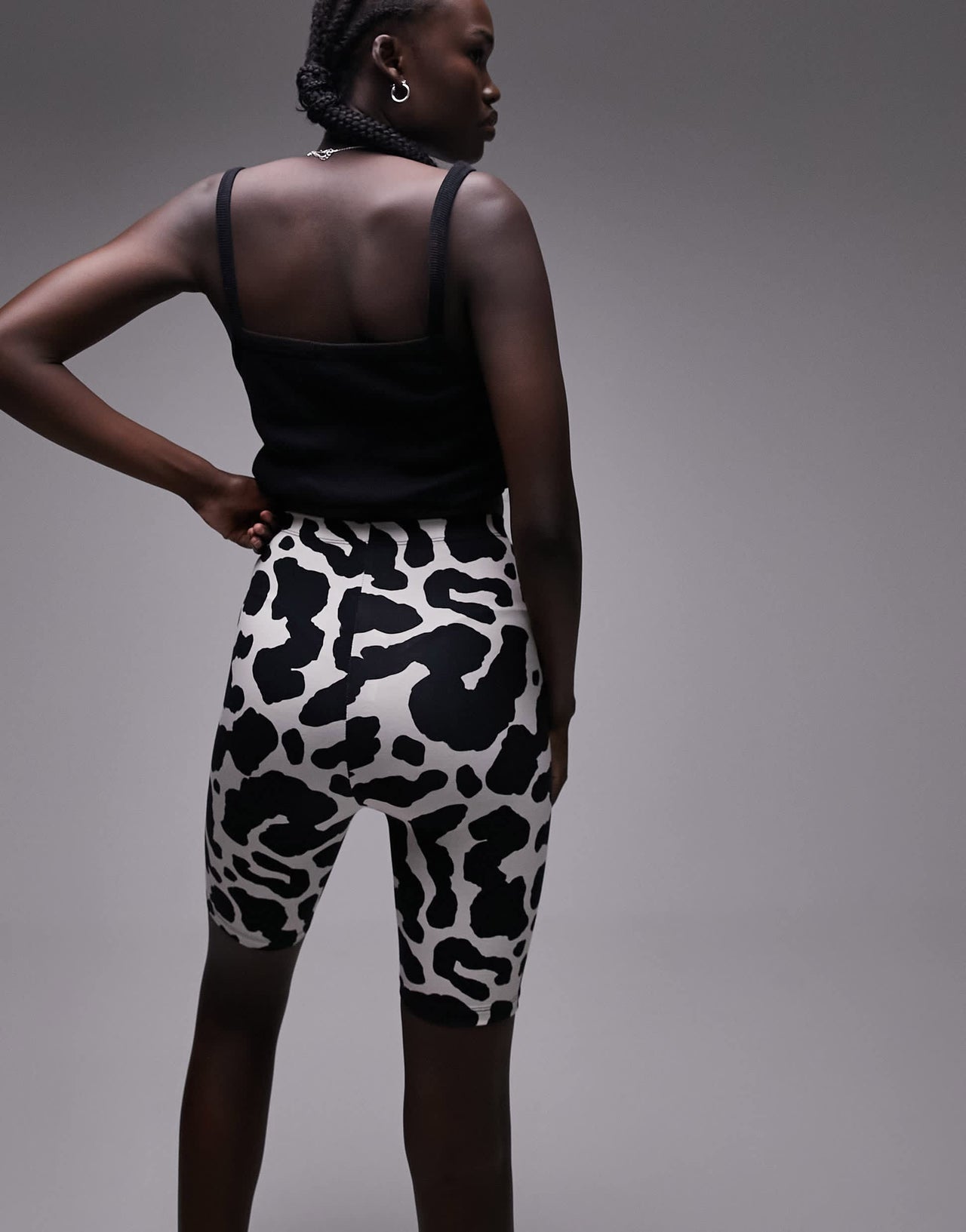 Topshop Tall animal printed legging short in multi