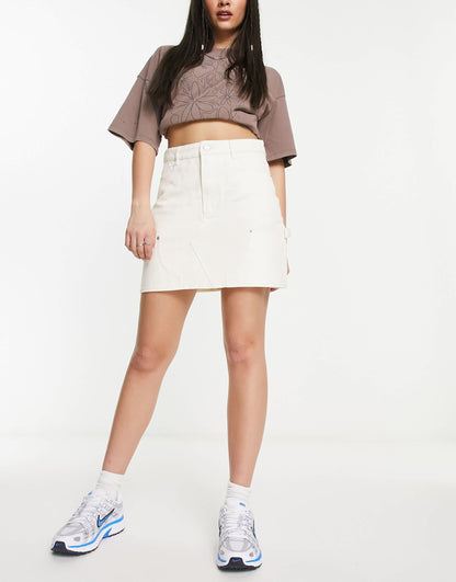 Obey bibi carpenter skirt in off white