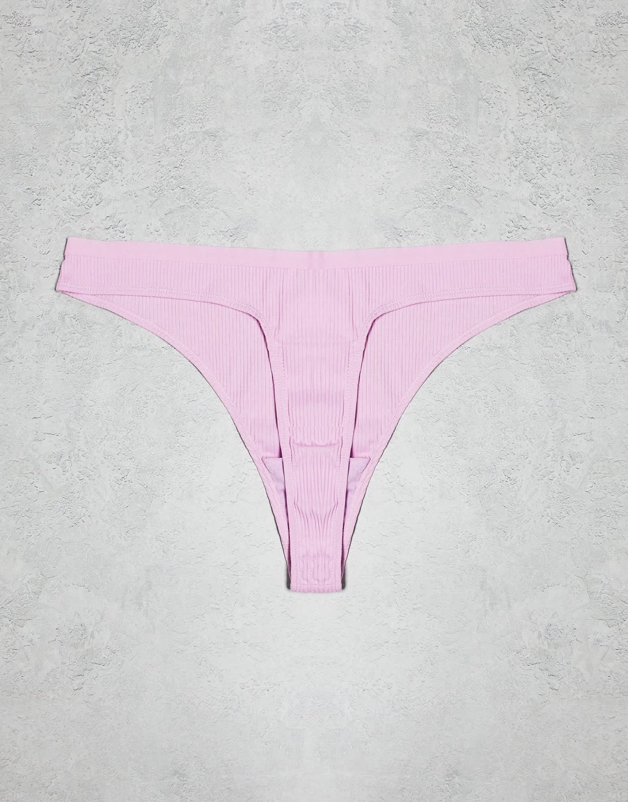 ASOS DESIGN Curve 3 pack ribbed thongs in white, lilac & pistachio