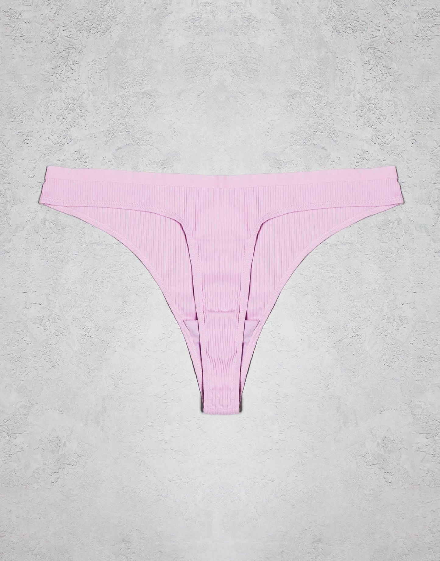 ASOS DESIGN Curve 3 pack ribbed thongs in white, lilac & pistachio