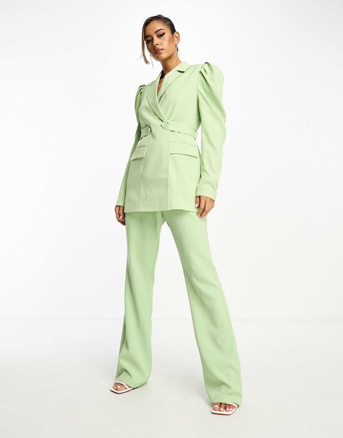 Y.A.S tailored flared trouser co-ord in mint green
