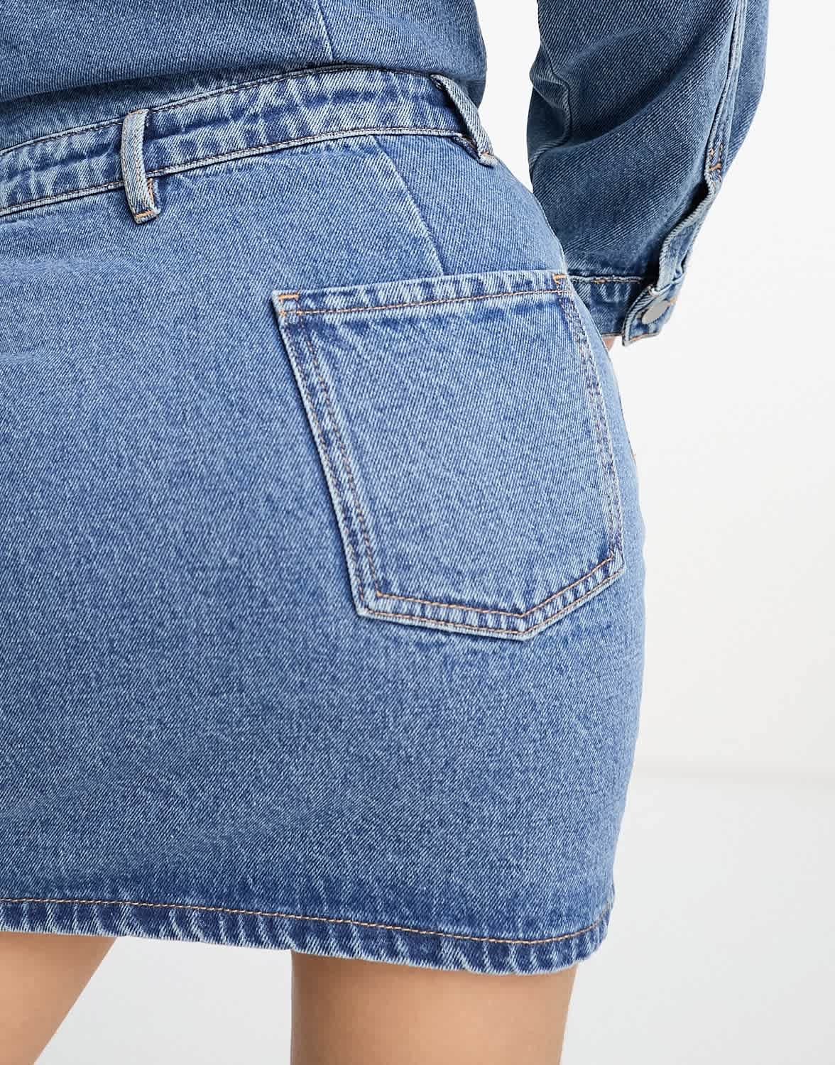 Urban Revivo denim mini dress in blue