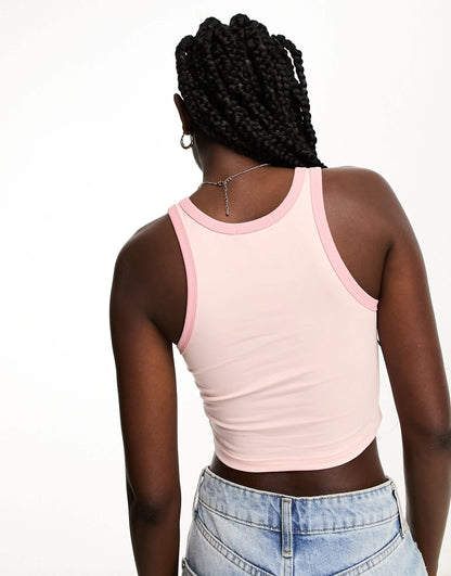 Urban Revivo scoop neck crop vest in pink