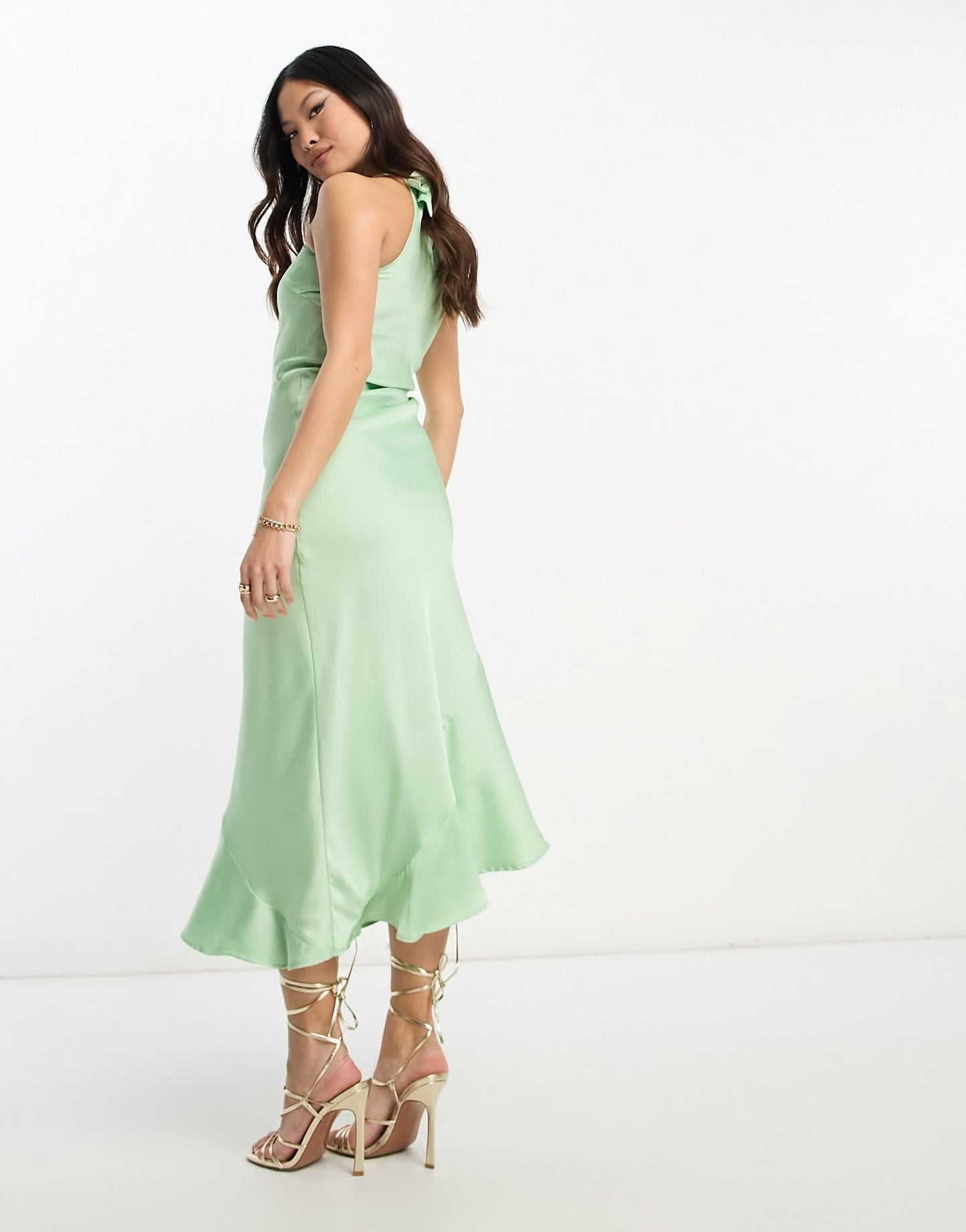 Vila Petite halterneck maxi dress in mint green
