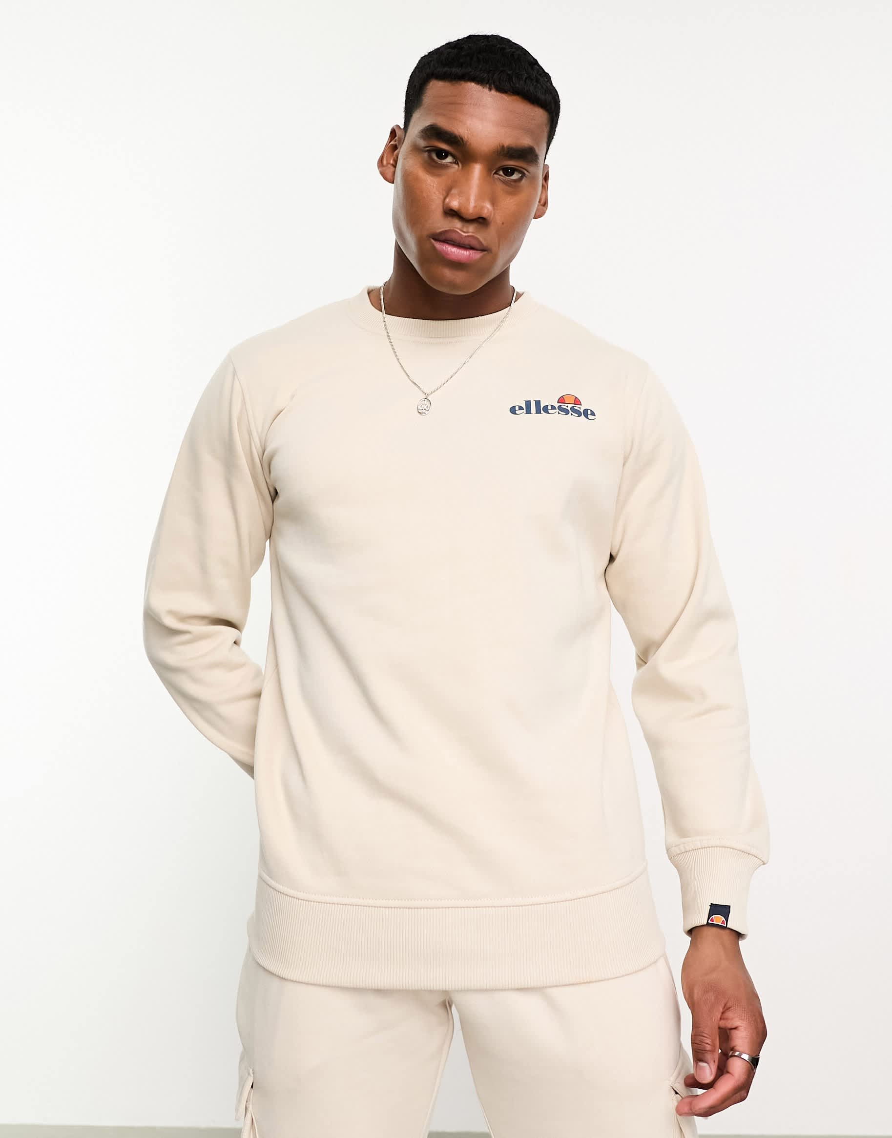 ellesse Paliano sweatshirt with back logo in stone
