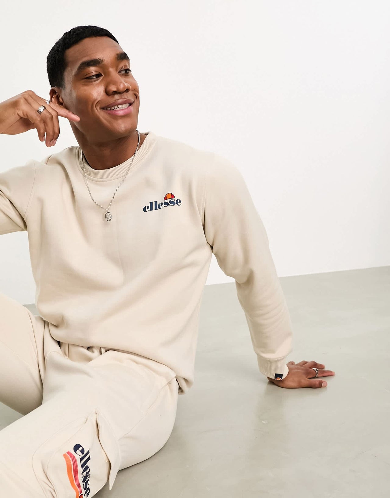 ellesse Paliano sweatshirt with back logo in stone