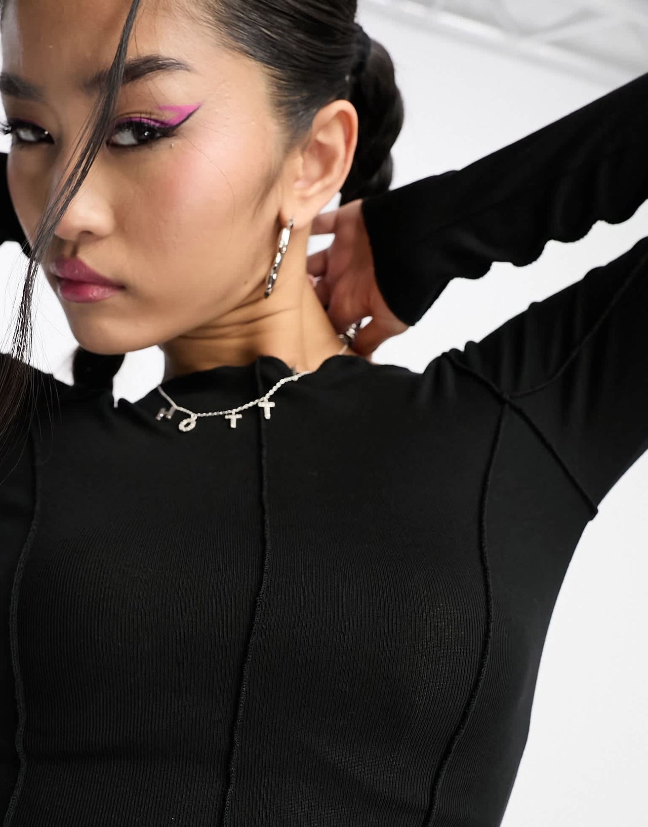 Stradivarius STR seamless crop top in black