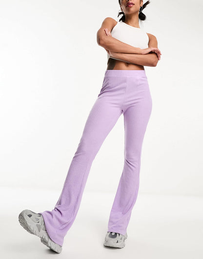 Fire & Glory ribbed jersey  flares co-ord in lilac